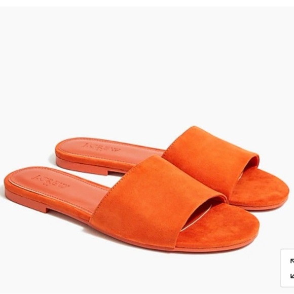 J Crew Microsuede Single Strap Orange Slide Sandal size 8 NIB - Picture 5 of 5